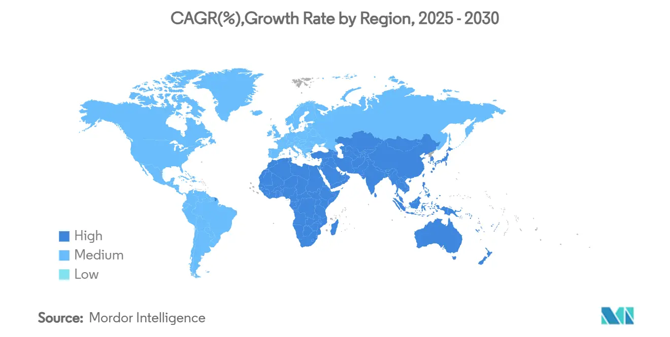 CAGR(%), 지역별 성장률
