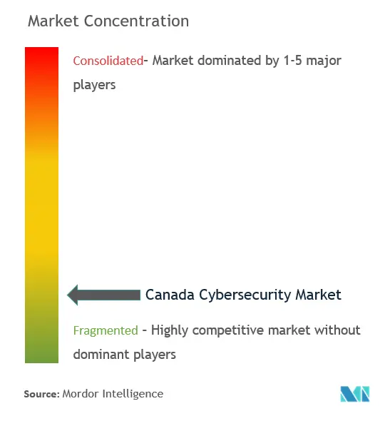 カナダのサイバーセキュリティ市場の集中度