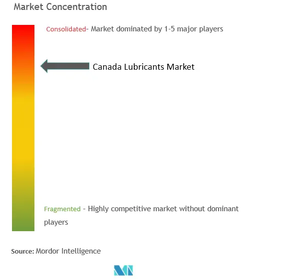 カナダ潤滑油市場の集中度