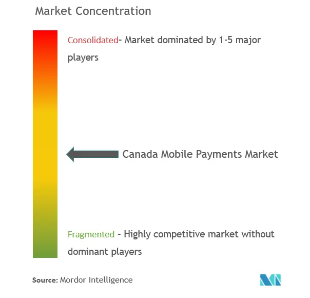 Pagos móviles en CanadáConcentración del Mercado