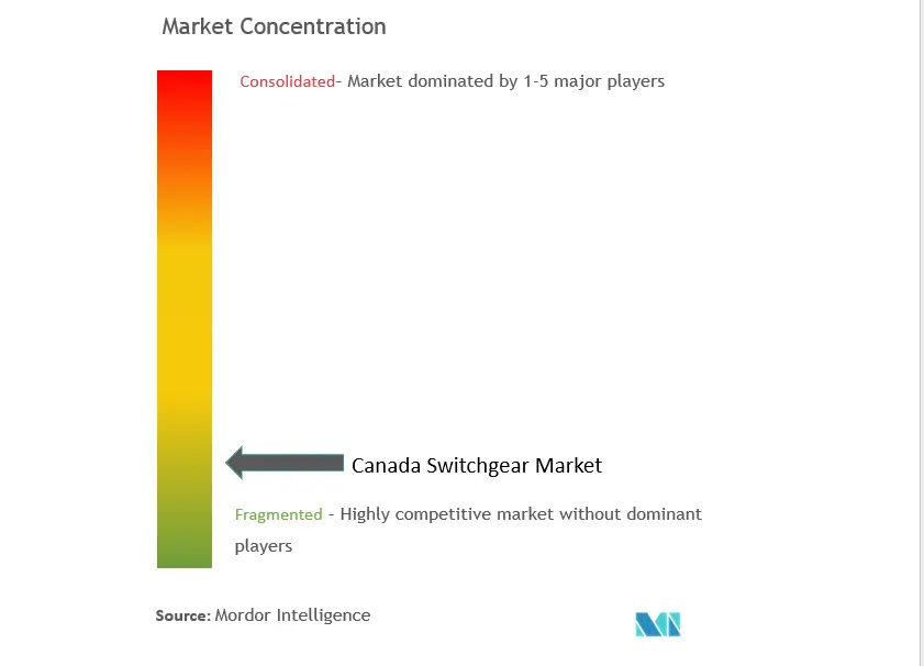 カナダ・スイッチギア市場の集中度