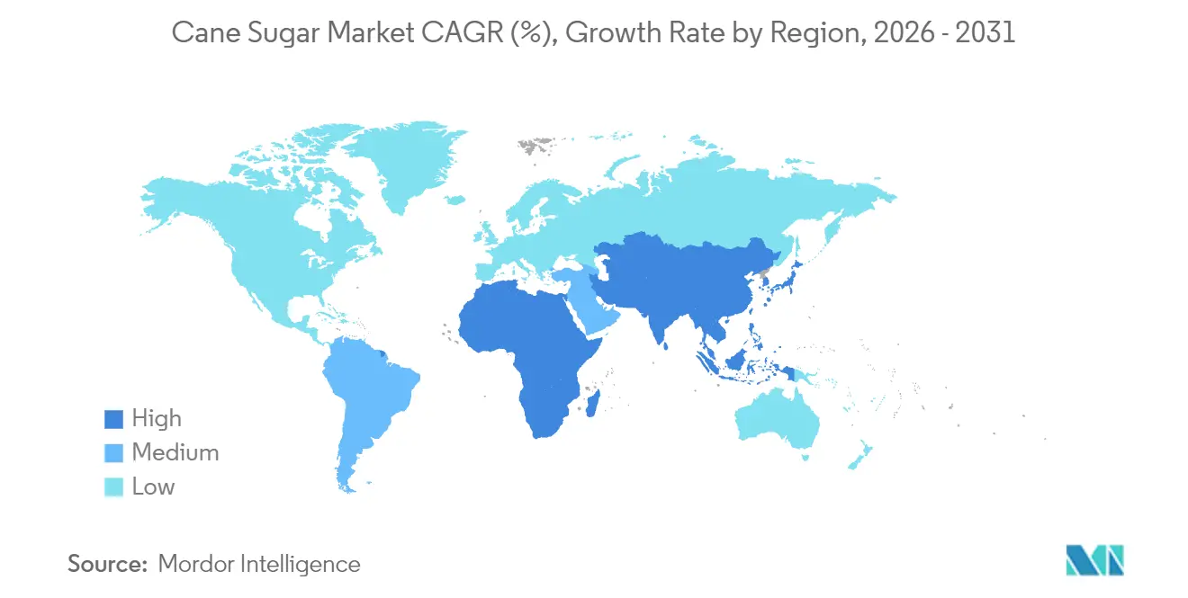 Tasa de Crecimiento del Mercado de Az��car de Ca?a por Regi��n