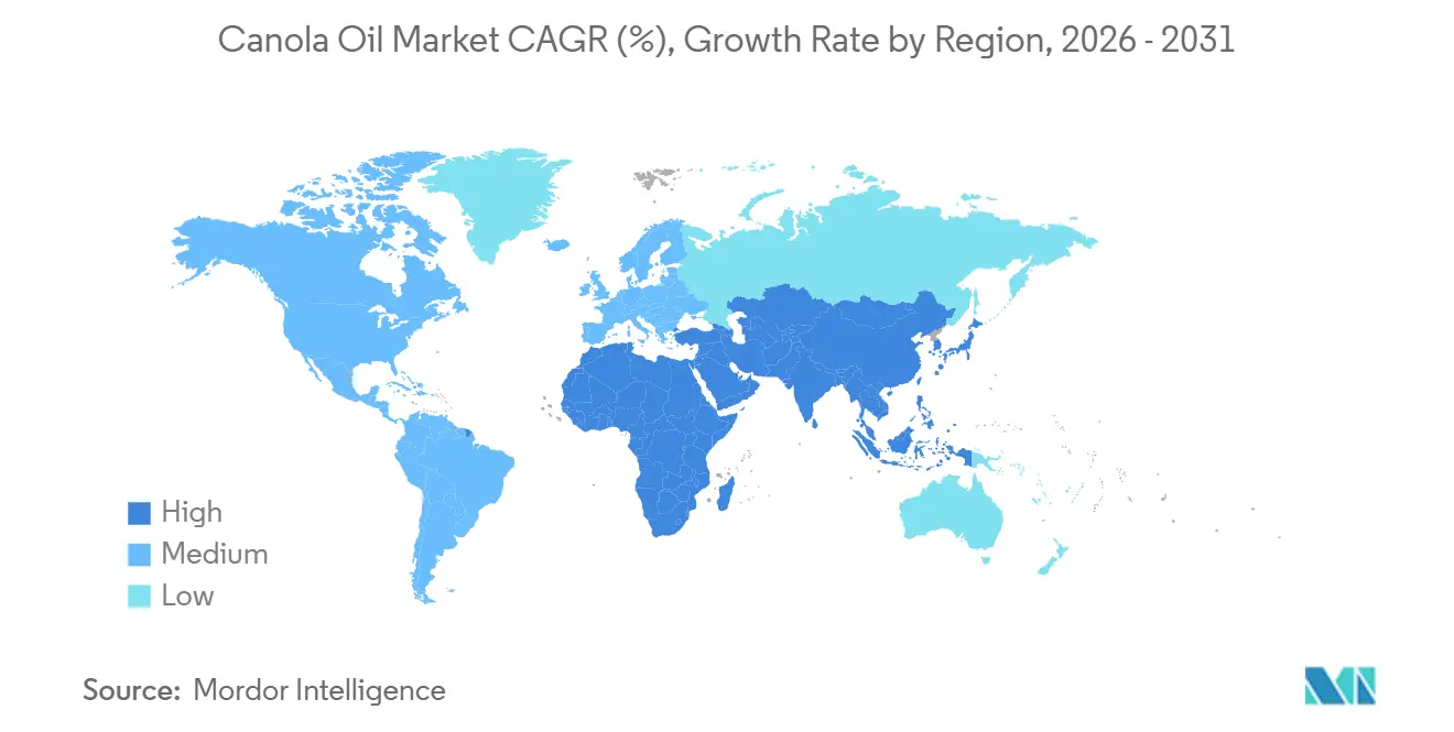 Canola Oil Market CAGR (%), Growth Rate by Region