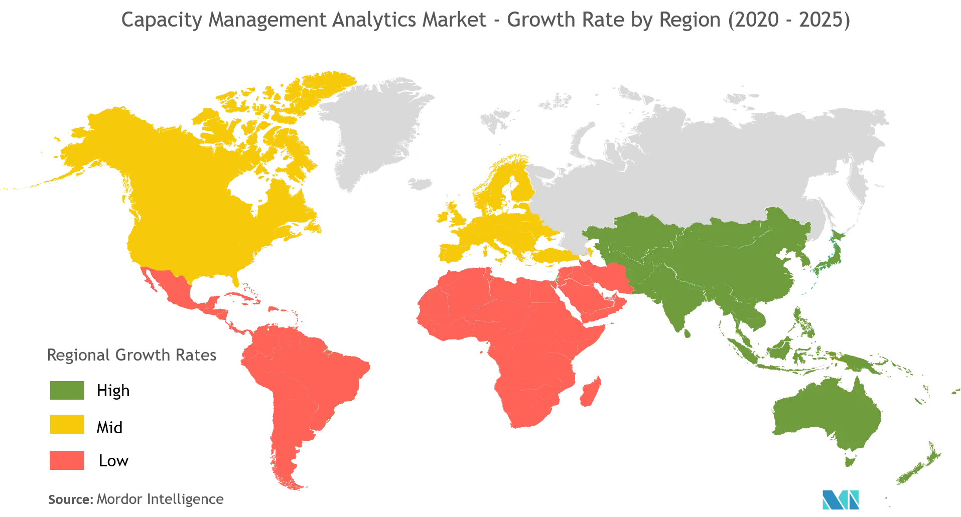 Markt für Kapazitätsmanagement-Analysen – Wachstumsrate nach Regionen (2020–2025)