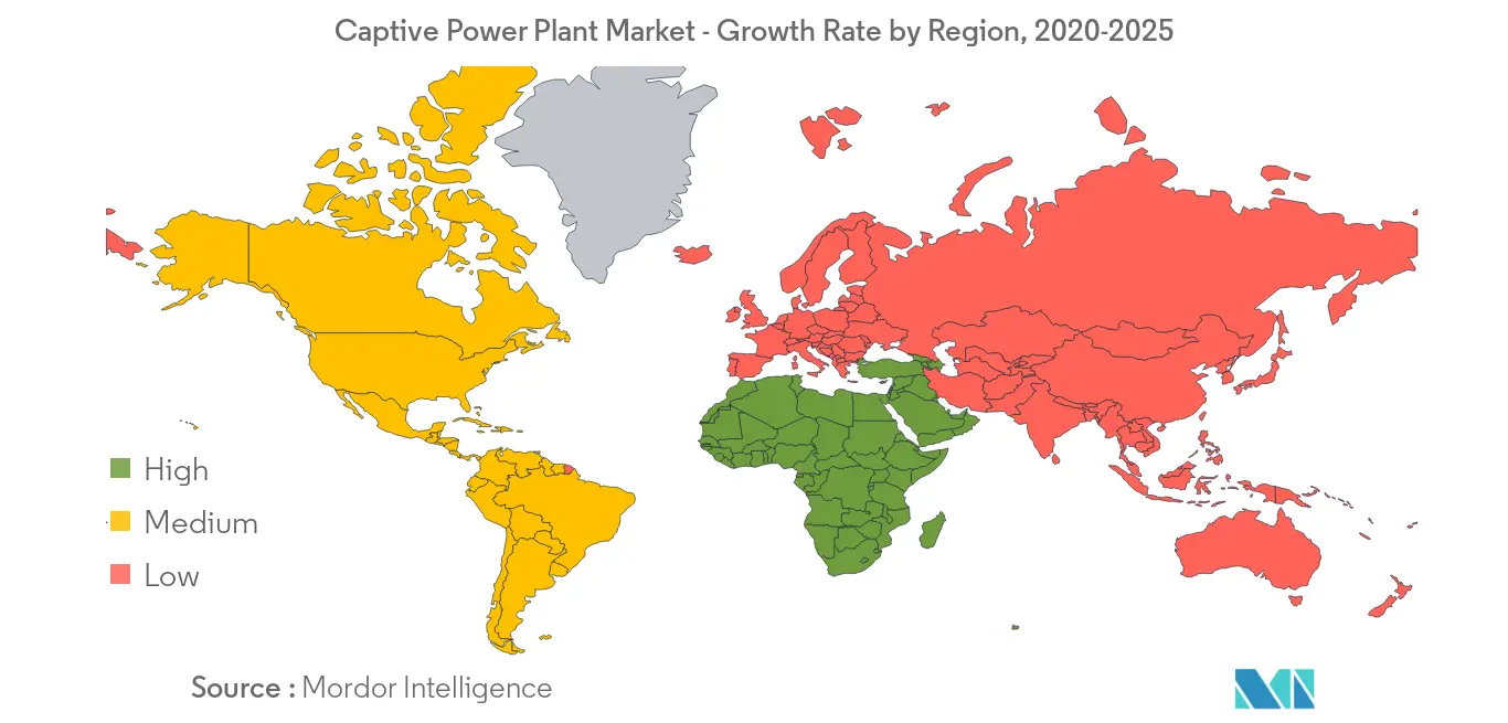 Captive Power Plant Market : Growth Rate by Region, 2020-2025