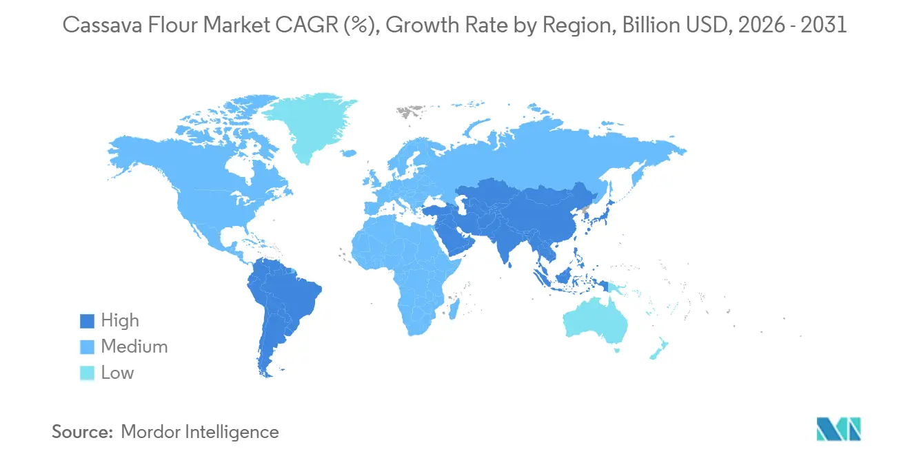 Cassava Flour Market Growth Rate by Region