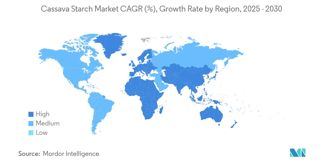 Cassava Starch Market CAGR (%), Growth Rate by Region
