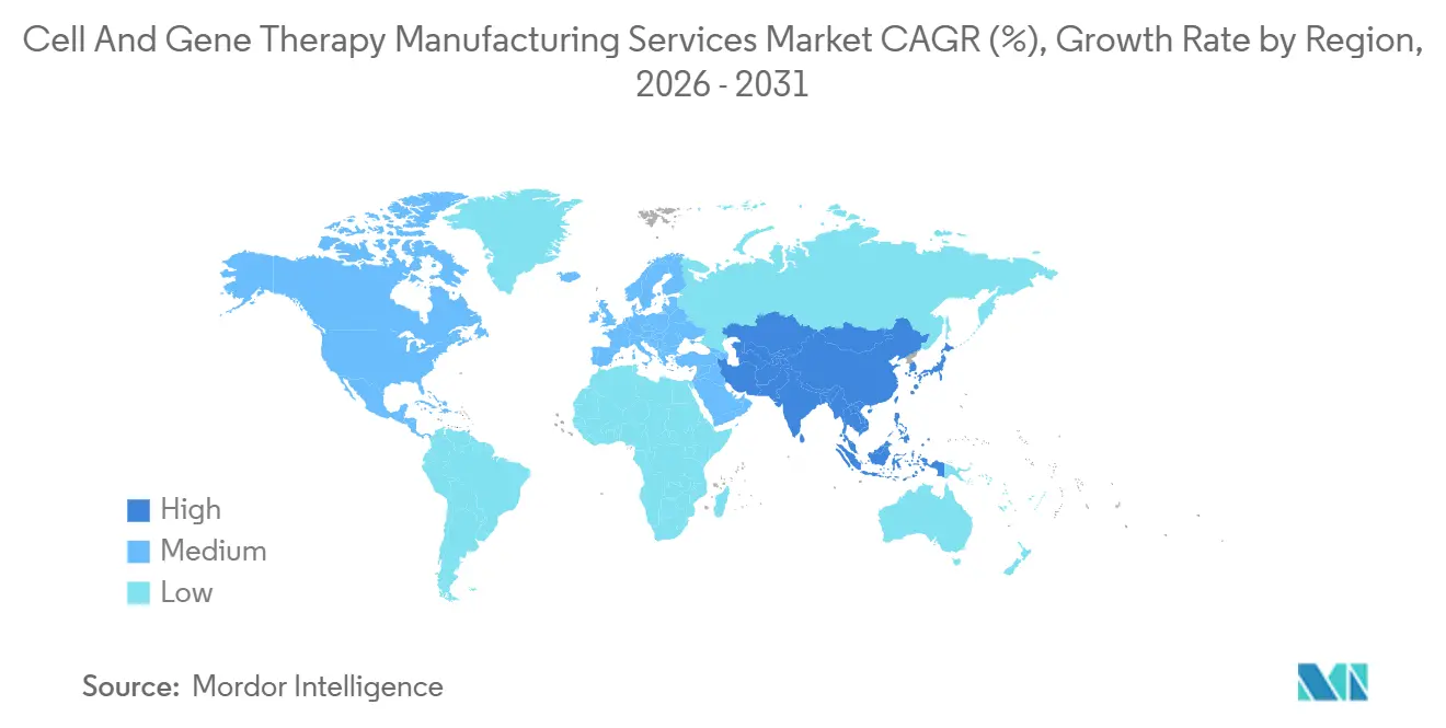 Cell And Gene Therapy Manufacturing Services Market CAGR (%), Growth Rate by Region