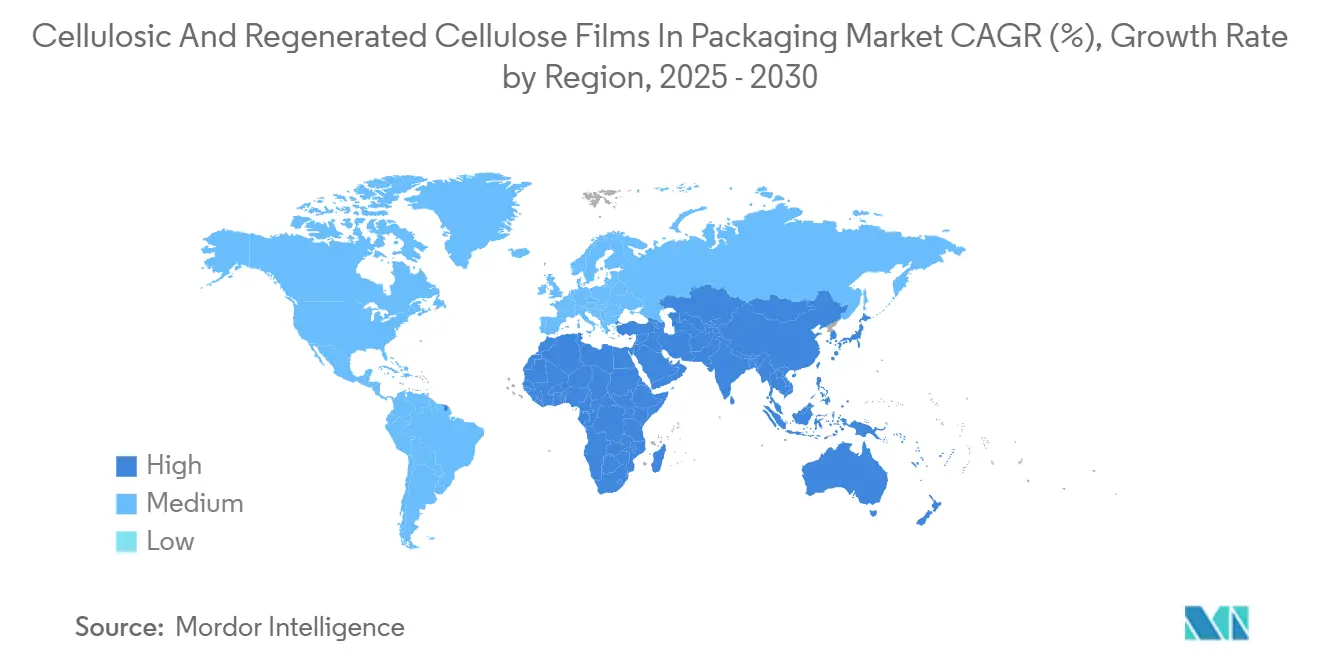 포장용 바카라 사이트 먹튀 및 재생 바카라 사이트 먹튀 필름 시장 CAGR(%), 지역별 성장률