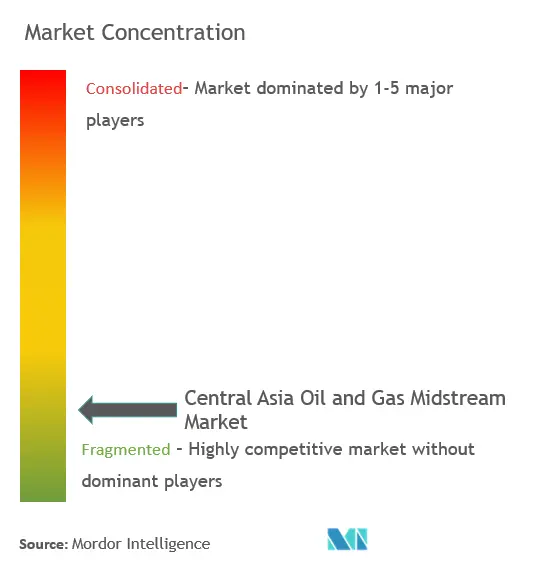 中央アジアの石油・ガス中流市場の集中度