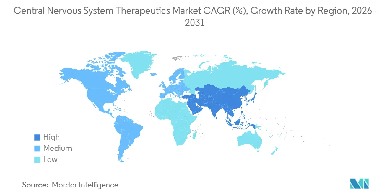 Wachstumsrate des Marktes f��r Therapeutika des zentralen Nervensystems nach Region