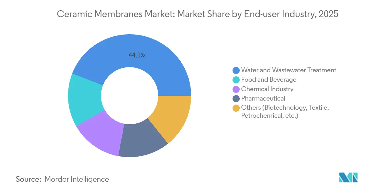 Ceramic Membranes Market: Market Share by End-user Industry, 2025