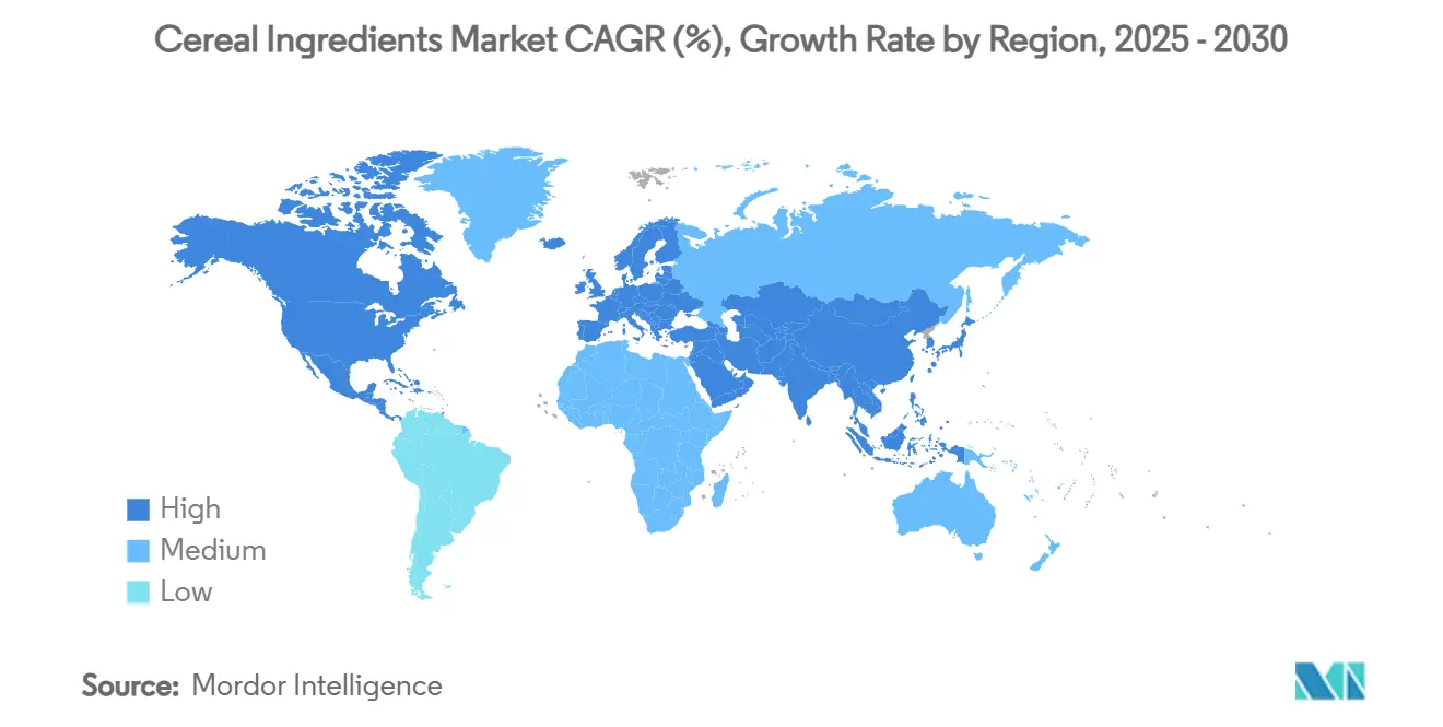 Cereal Ingredients Market CAGR (%), Growth Rate by Region