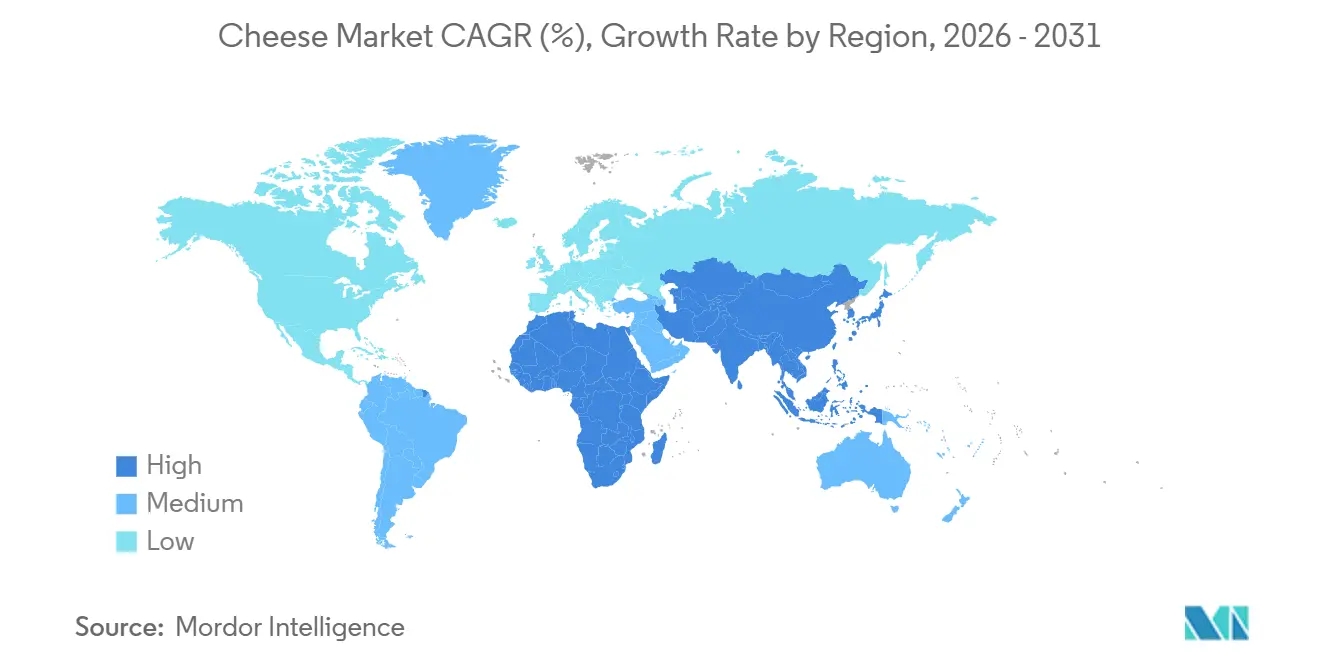 Taux de Croissance du Marché du Fromage par Région