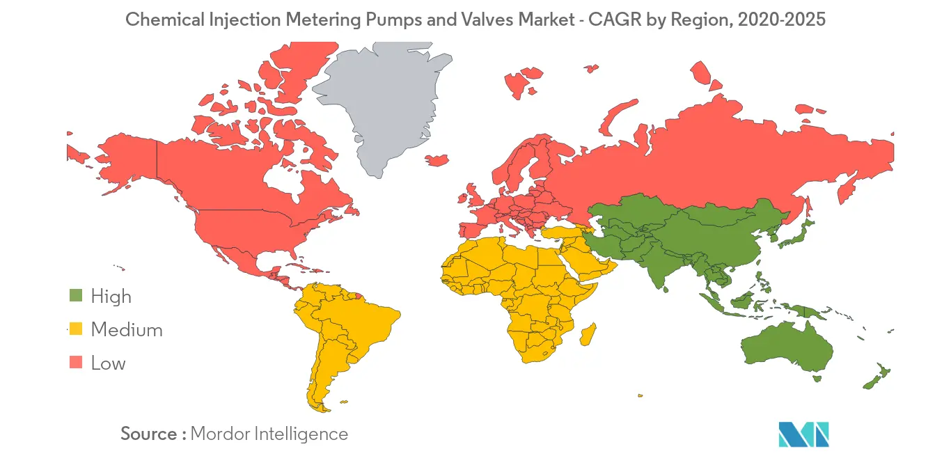 Chemical Injection Metering Pumps and Valves Market- CAGR by Region, 2020-2025