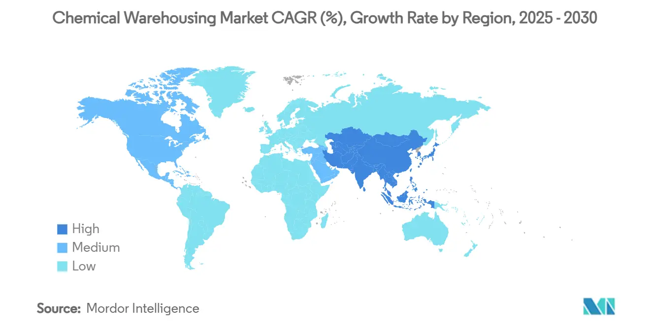 Chemical Warehousing Market CAGR (%), Growth Rate by Region