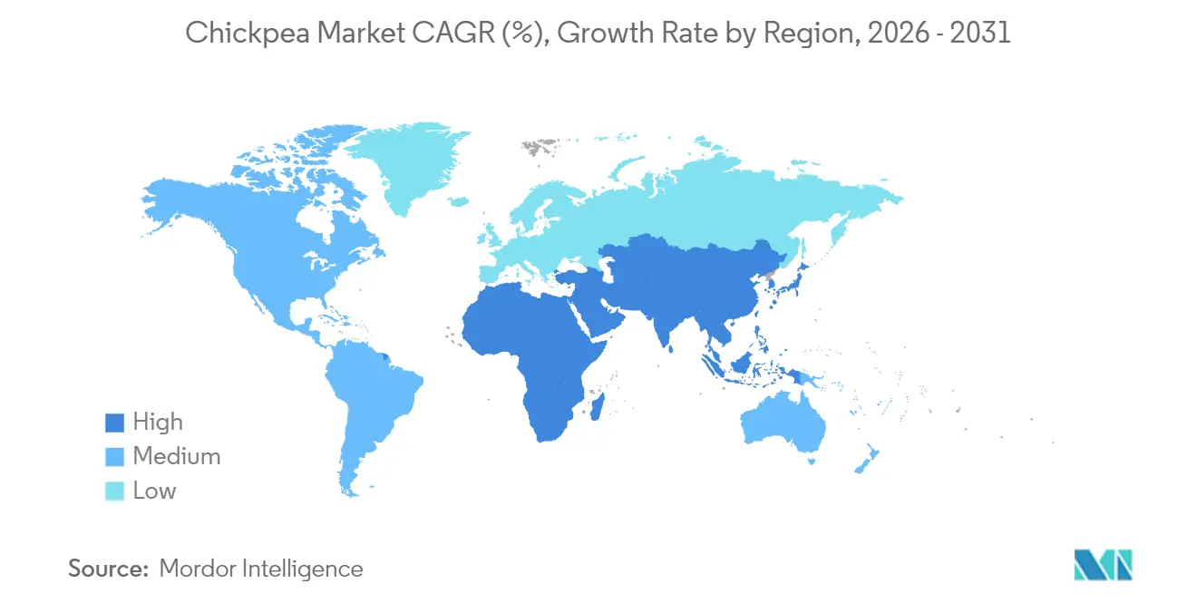 Chickpea Market CAGR (%), Growth Rate by Region