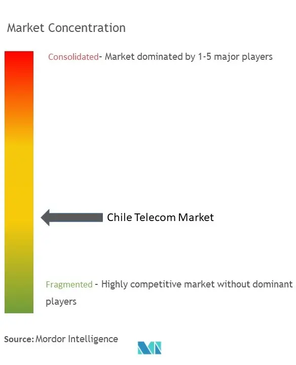 チリ・テレコム市場の集中度