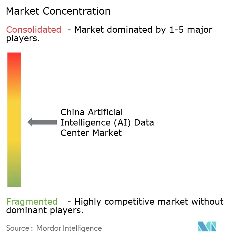 中国の人工知能（AI）最適化データセンター市場の集中度