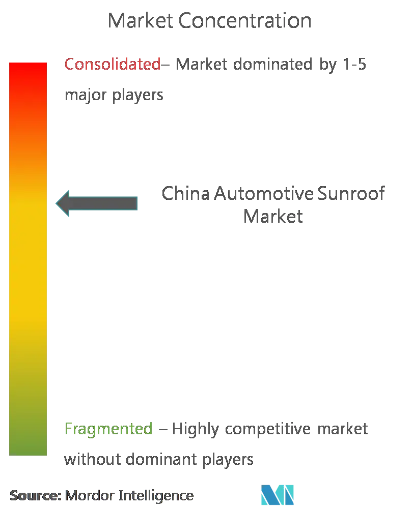 Concentración del mercado de techos solares para automóviles de China