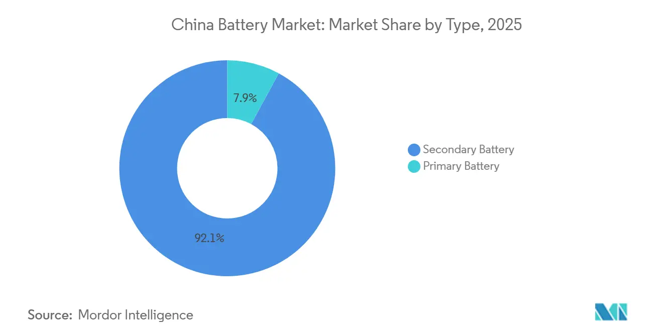 China Battery Market: Market Share by Type