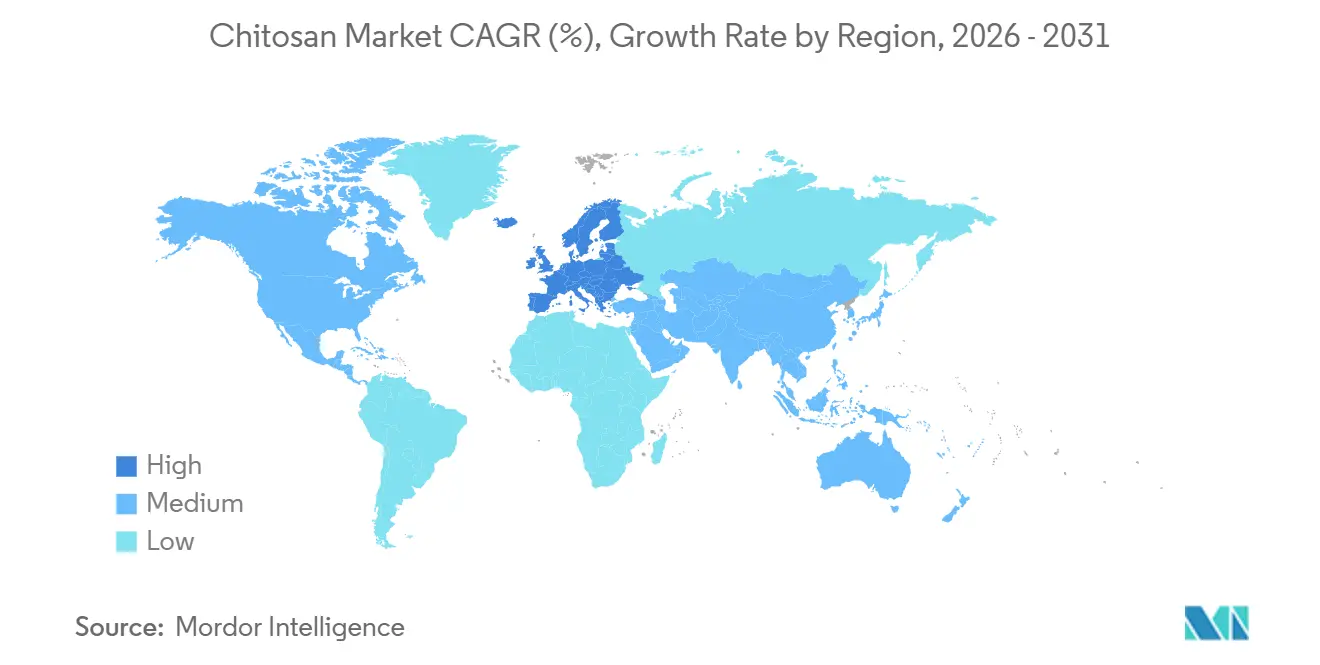 Chitosan Market CAGR (%), Growth Rate by Region