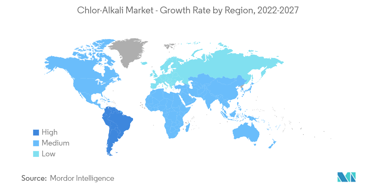 Chlor-Alkali Market - Growth Rate by Region, 2022-2027