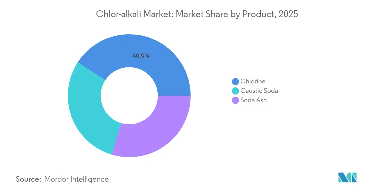 Chlor-alkali Market: Market Share by Product, 2025