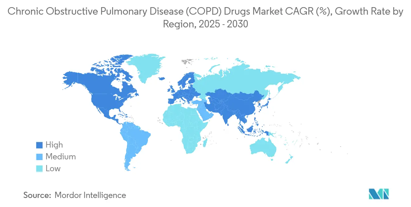Chronic Obstructive Pulmonary Disease (COPD) Drugs Market CAGR (%), Growth Rate by Region
