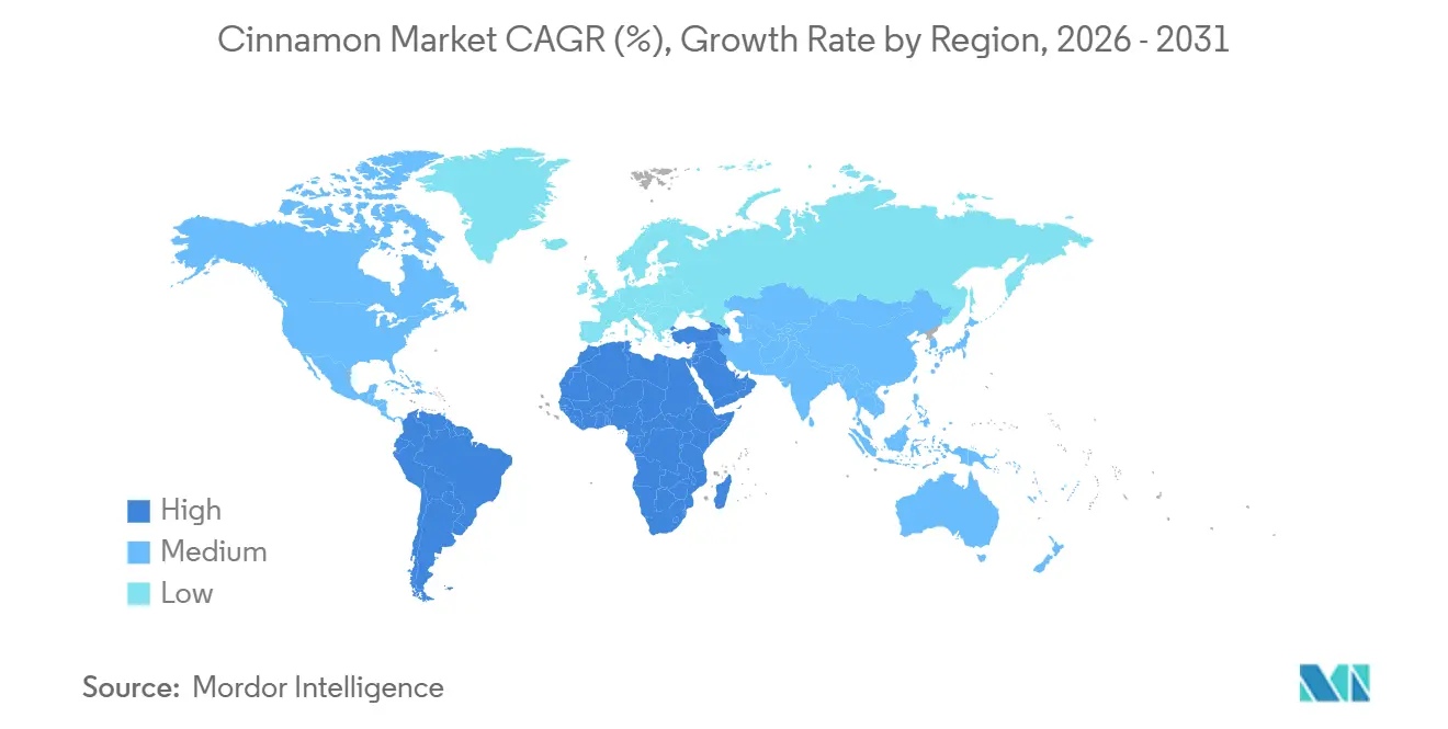 Cinnamon Market CAGR (%), Growth Rate by Region