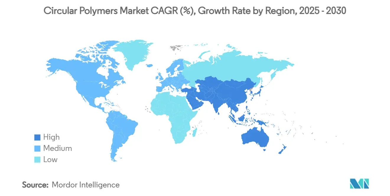 Circular Polymers Market CAGR (%), Growth Rate by Region