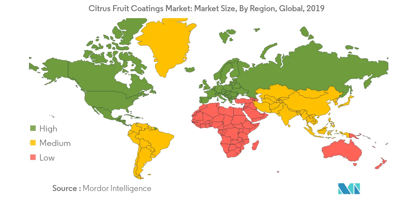 Mercado de revestimentos para frutas cítricas