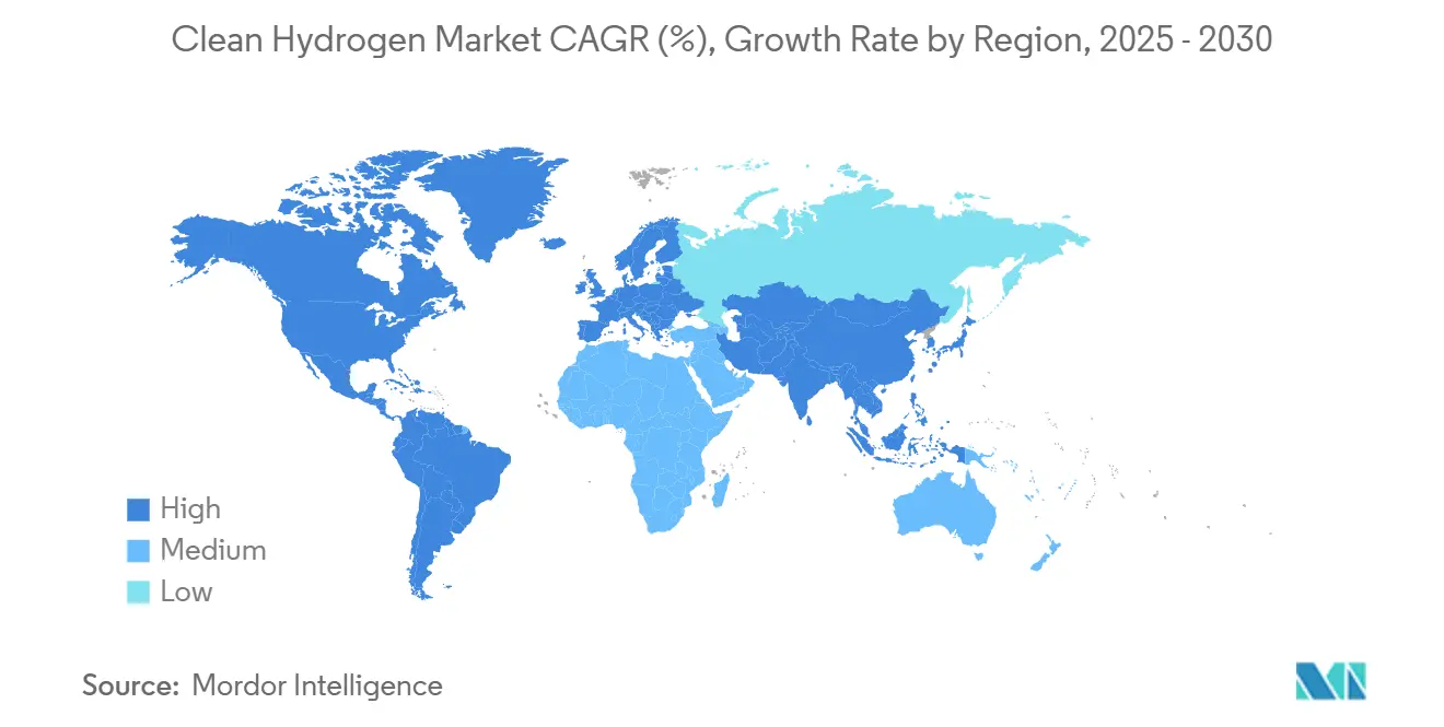 Clean Hydrogen Market CAGR (%), Growth Rate by Region