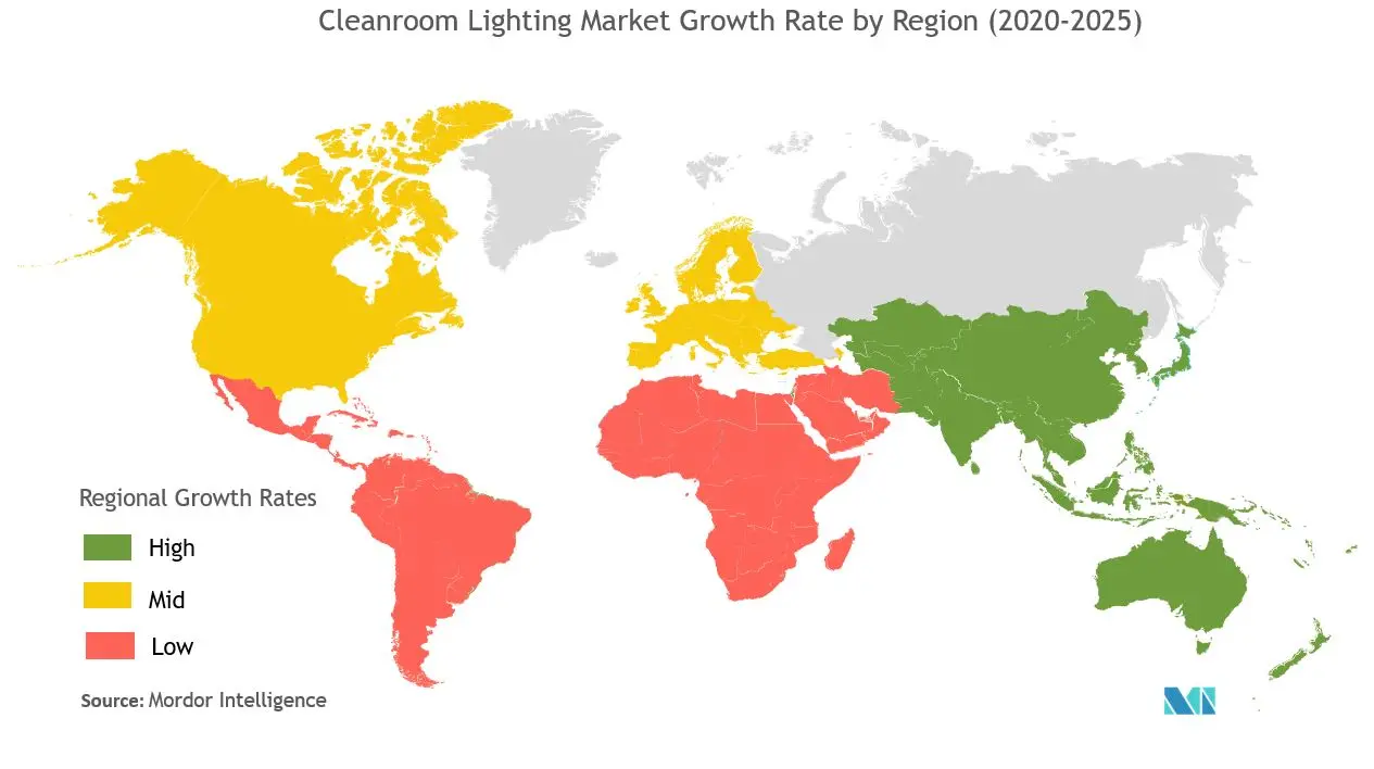 Cleanroom lighting market Growth by Region