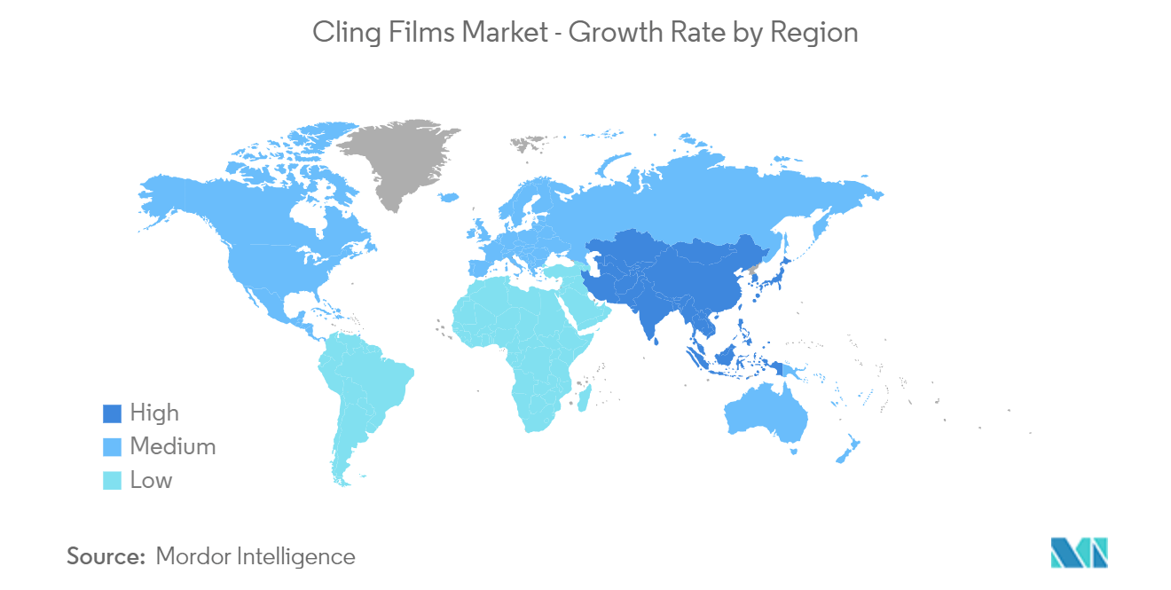 Cling Films Market - Growth Rate by Region, 2023-2028