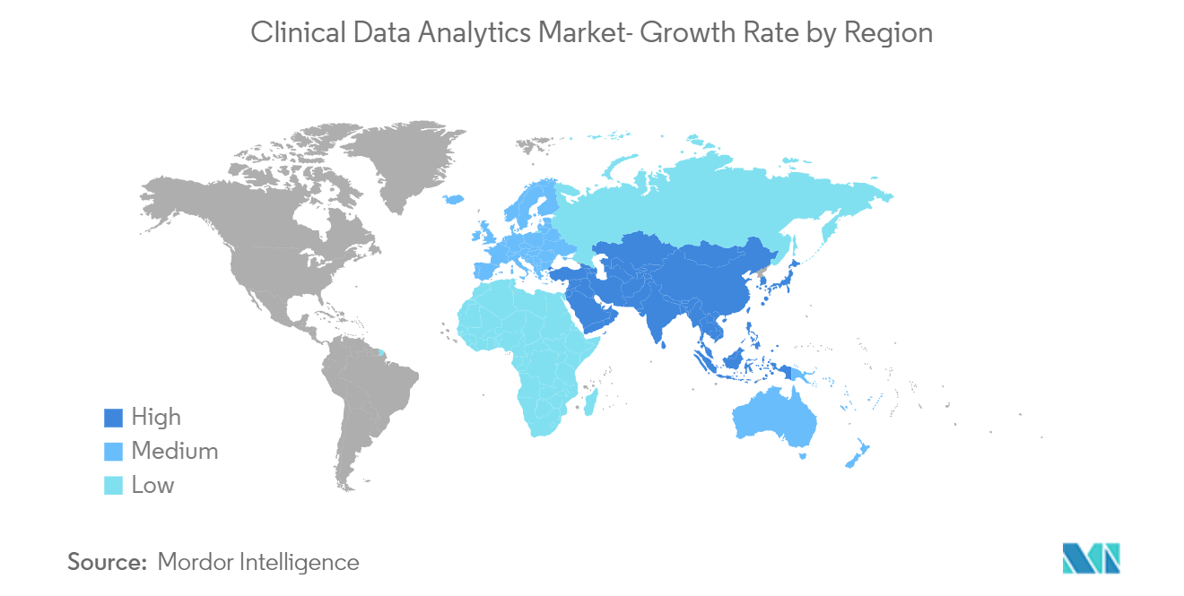 Рынок анализа клинических данных - темпы роста по регионам