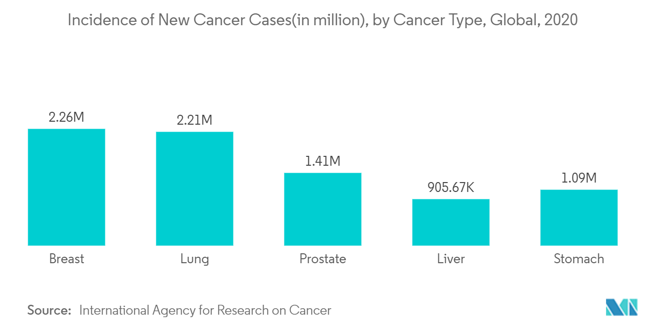 Incidence of New Cancer Cases, by Cancer Type, Global, 2020