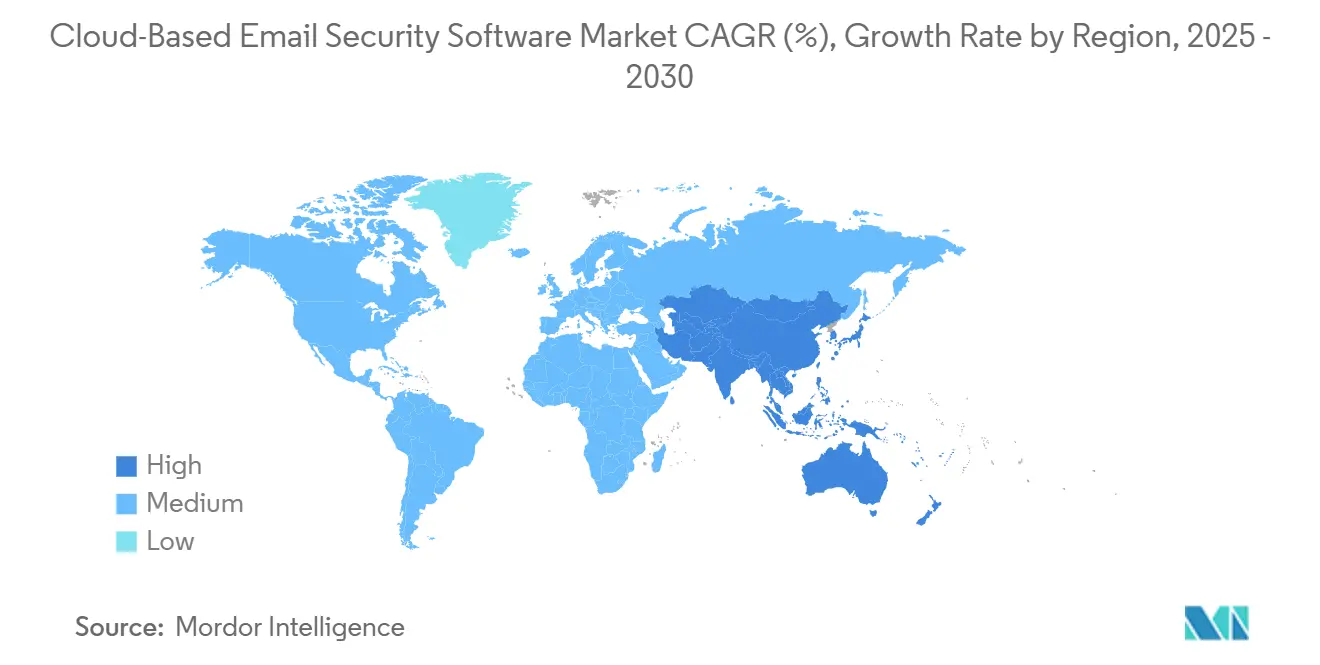 Cloud-Based Email Security Software Market CAGR (%), Growth Rate by Region