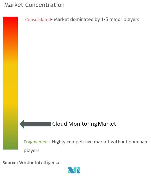 Concentración del mercado de monitoreo de la nube