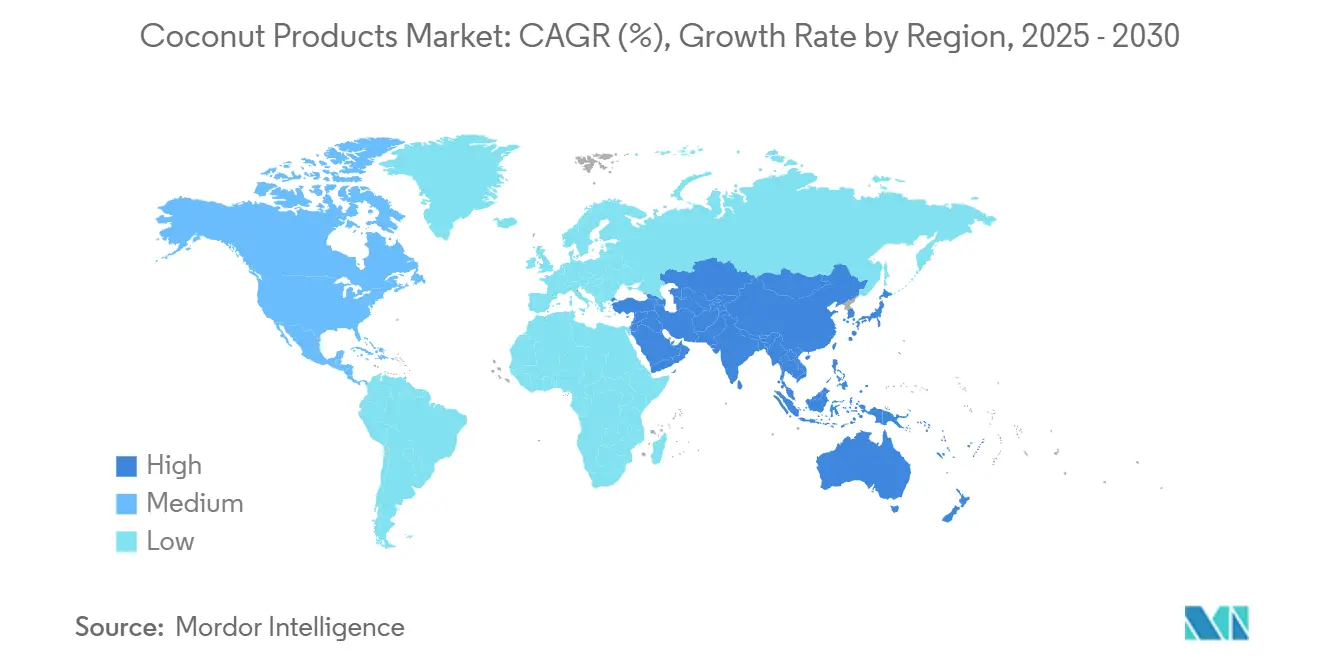 Market Analysis of Coconut Products Market: Forecasted Growth Rate by Region
