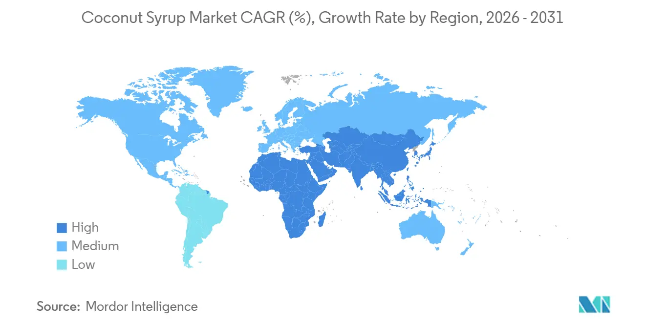 Coconut Syrup Market CAGR (%), Growth Rate by Region