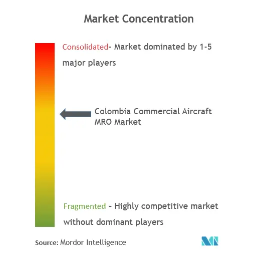 コロンビア民間航空機MRO市場の集中度