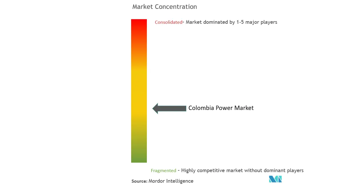 コロンビア電力市場の集中度