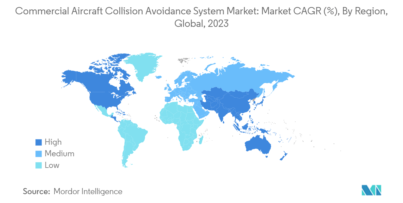 商用飞机防撞系统市场-按地区划分的增长率（2023 - 2028）