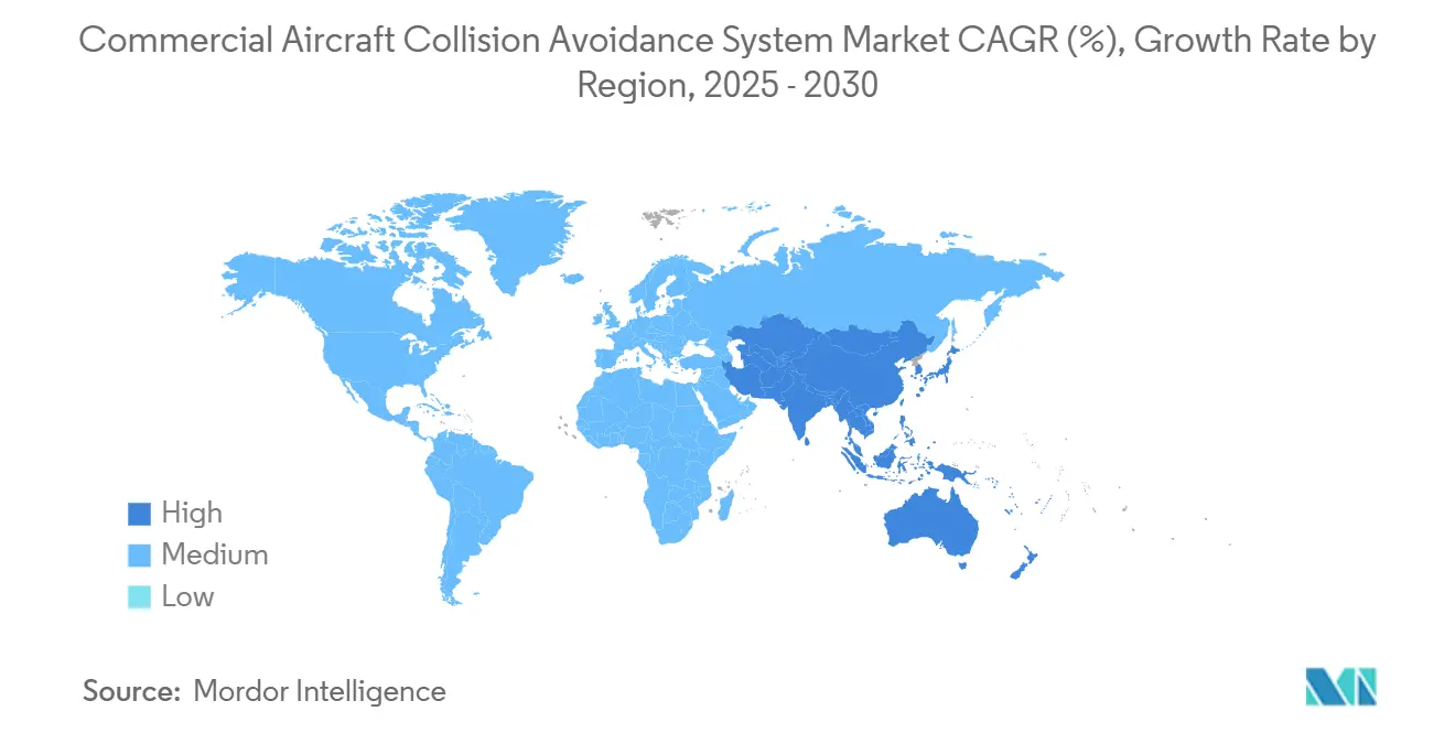 Commercial Aircraft Collision Avoidance System Market CAGR (%), Growth Rate by Region