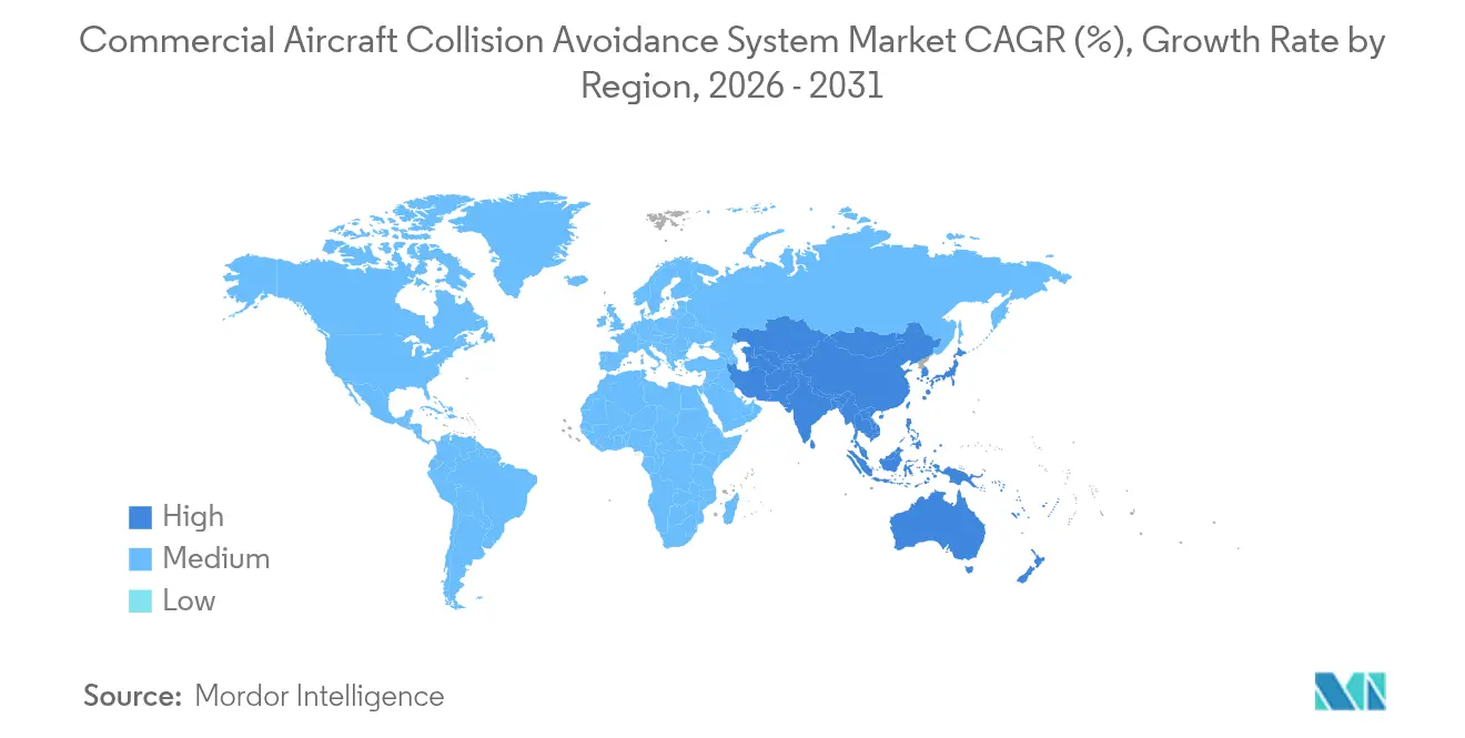 Commercial Aircraft Collision Avoidance System Market CAGR (%), Growth Rate by Region
