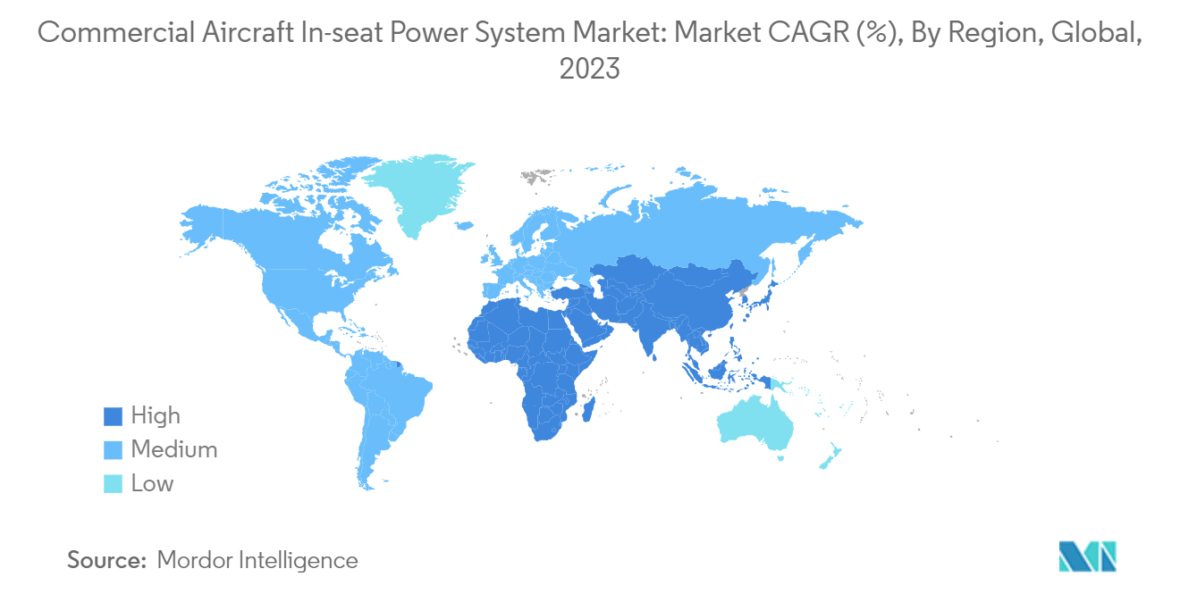 Commercial Aircraft In-seat Power System Market - Growth Rate by Region (2023 - 2028)