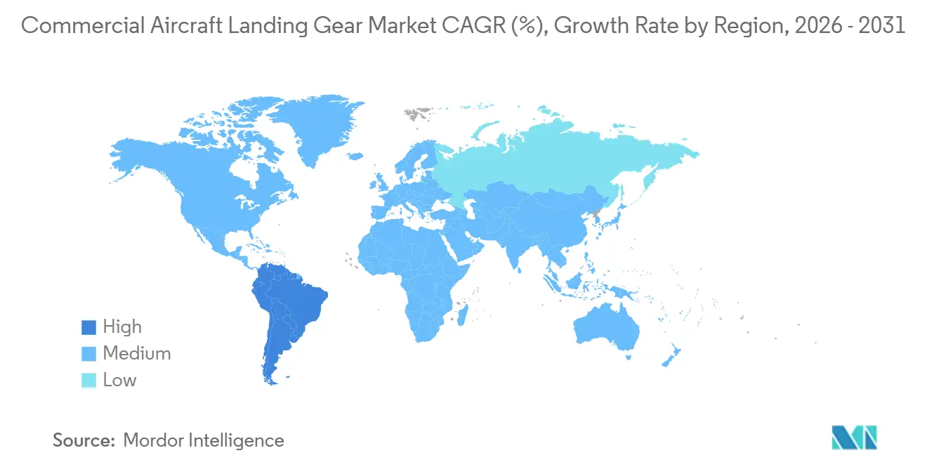 Commercial Aircraft Landing Gear Market CAGR (%), Growth Rate by Region