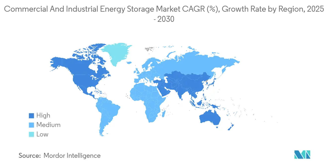 Commercial And Industrial Energy Storage Market CAGR (%), Growth Rate by Region
