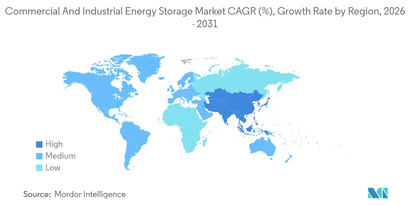 Commercial And Industrial Energy Storage Market CAGR (%), Growth Rate by Region